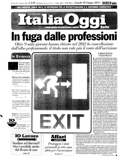 Italia oggi : quotidiano di economia finanza e politica